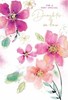 Daughter-in-Law Birthday Card - Pink Watercolour Flowers Gold Foil 7.75x5.25"