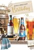 Open Male Birthday Card - Bottles and Pints of Beer and Keg with Foil 7.75x5.25"