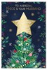 Niece & Husband Christmas Card - Large Gold Foil Star on Xmas Tree 9x6"