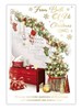 From Both Of Us Christmas Card - Garland on Staircase with Gold Foil 7.5x5.25