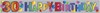 30th Foil Birthday Party Banner - 30 Happy Birthday - Silver Multicoloured Text