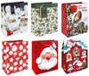 Set of 6 Christmas Gift Bags with Handle & Tag - Mixed Cute Traditional Designs