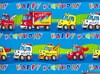 Boy's Bright Trucks and Cars Wrapping Paper - 1 Sheet & Matching Gift Tag