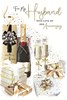 Husband Wedding Anniversary Card - Champagne and Gifts with Gold Foil 9x6"
