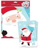 Pack Of 3 Giant PVC Plastic Christmas Santa Sacks - Santa Claus & Gift 30" x 20"