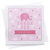 Pack Of 6 Thank You For The Baby Gift Cards & Envelopes - Pink Elephant
