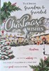 Grandma & Grandad Christmas Card - Traditional Snowy Street & Glitter 7.5x5.25"