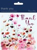 Pack Of 6 Thank You Cards & Envelopes - Pink Purple and Orange Wild Flowers