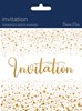 Pack of 6 Open Party Card Invites & Envelope - Gold Foiled Invitation & Spots