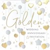 Pack of 6 Golden 50th Wedding Anniversary Party Card Invitations & Envelopes