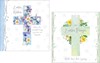 Pack of 8 Religious Blessings Easter Cards 2 Designs -Purple Green Floral Cross