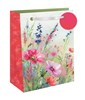 Medium Floral Gift Bag - Poppies and Wild Flowers with Foil Finish 10x8"