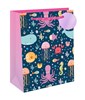 Large Children's Gift Bag - Sea Creatures with Pink Handle Lilac Tag 13x10.5"