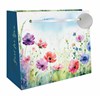 Large Floral Gift Bag - Landscape Wild Flowers Poppies with Foil Tag 13x10.5"