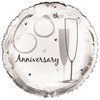 Round 18" 60th Anniversary Foil Helium Balloon (Not Inflated) - Champagne Flutes