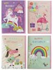 4 x Handmade Birthday Cards Assorted Multipack Childrens Kids Girls 7.75x5.25"