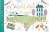 New Home Greetings Card - Green House and Removal Van with Gold Foil 7.5x5.25"