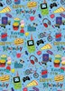 Childrens Teens Birthday Gift Wrapping Paper Burgers Bike 1 Sheet & Matching Tag
