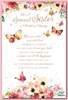 Special Sister Birthday Card - Flowers and Butterflies with Gold Foil Verse 9x6"