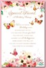 Special Friend Birthday Card - Flowers and Butterflies with Gold Foil Verse 9x6"