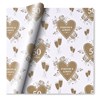 Golden 50th Wedding Anniversary Wrapping Paper 1 Sheet & 1 Tag