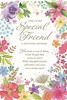Special Friend Birthday Card - Bright Wild Flowers with Gold Foil Verse 9x6"