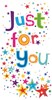 Money Wallet Gift Card & Envelope - Just for you Multicoloured Stars 7x3.5"