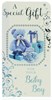 Money Wallet Gift Card & Envelope - New Baby Boy With Blue Foil 7x3.5"