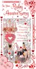 Ruby 40th Wedding Anniversary Card - Champagne and Hearts with Red Foil 9x4.75"