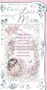 Loss Of Your Mum Sympathy Card - Pink Flower Wreath Foil Butterflies 9x4.75"