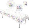 Baby Shower Party Tableware Pack for 8 People Table Cover Napkins Cups Plates