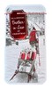 Brother-in-Law Christmas Card - Man Pulling Sleigh in Snow Red Foil 9x4.75"