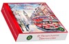 Box Of 12 Scenic Premium Inserted Christmas Cards - London Bus Red Foil