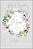 Jonny Javelin Loss of Mum Sympathy Card - Floral Wreath with Gold Foil 7.25x5.5"