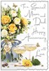 Jonny Javelin Mum & Dad Wedding Anniversary Card - Yellow Flowers 9" x 6.25"