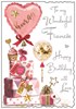 Jonny Javelin Fiancée Birthday Card - Pink Presents Balloons & Foil 9x6.25"