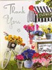 Jonny Javelin Thank You Card Flower Cart with Glitter & Foil 7.25x5.5"