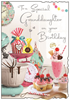Jonny Javelin Granddaughter Birthday Card - Cupcakes & Milkshake 9x6.25"