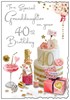 Jonny Javelin Granddaughter 40th Birthday Card - Cake Champagne Glitter 9x6.25"