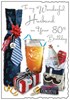 Jonny Javelin Husband 80th Birthday Card - Beer & Presents Silver Foil 9x6.25"