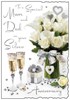 Mum & Dad Silver 25th Wedding Anniversary Card - Flowers Champagne 9x6"