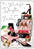 Jonny Javelin Daughter Birthday Card - Pink & Black Shoes Glitter Foil 9x6.25"
