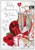 Jonny Javelin Ruby 40th Wedding Anniversary Card - Champagne & Roses 9" x 6.25"