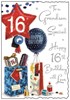 Jonny Javelin Grandson 16th Birthday Card Balloons Presents Silver Foil 9x6.25"