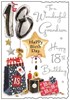 Jonny Javelin Grandson 18th Birthday Card Presents Balloons Silver Foil 9x6.25"