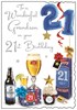 Jonny Javelin Grandson 21st Birthday Beer and Presents with Silver Foil 9x6.25"