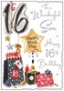 Jonny Javelin Son 16th Birthday Card Presents Balloons Silver Foil 9x6.25"