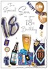 Jonny Javelin Son 18th Birthday Card - Balloons and Beer with Silver Foil 9x6"