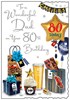 Jonny Javelin Dad 80th Birthday Card - Beer Presents Balloon Silver Foil 9x6.25"
