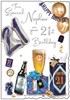 Jonny Javelin Nephew 21st Birthday Card - Balloons Beer and Silver Foil 9x6"